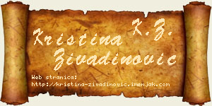 Kristina Živadinović vizit kartica